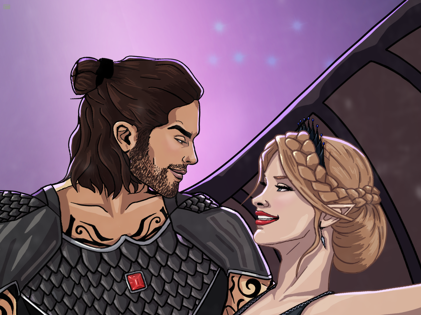 Cassian and Nesta Dancing Art Print ACOTAR merch | Nessian FanArt | Premium Poster - Nesta and Cassian dancing in the hewn city from the book a court of silver flames by Sarah J Maas
