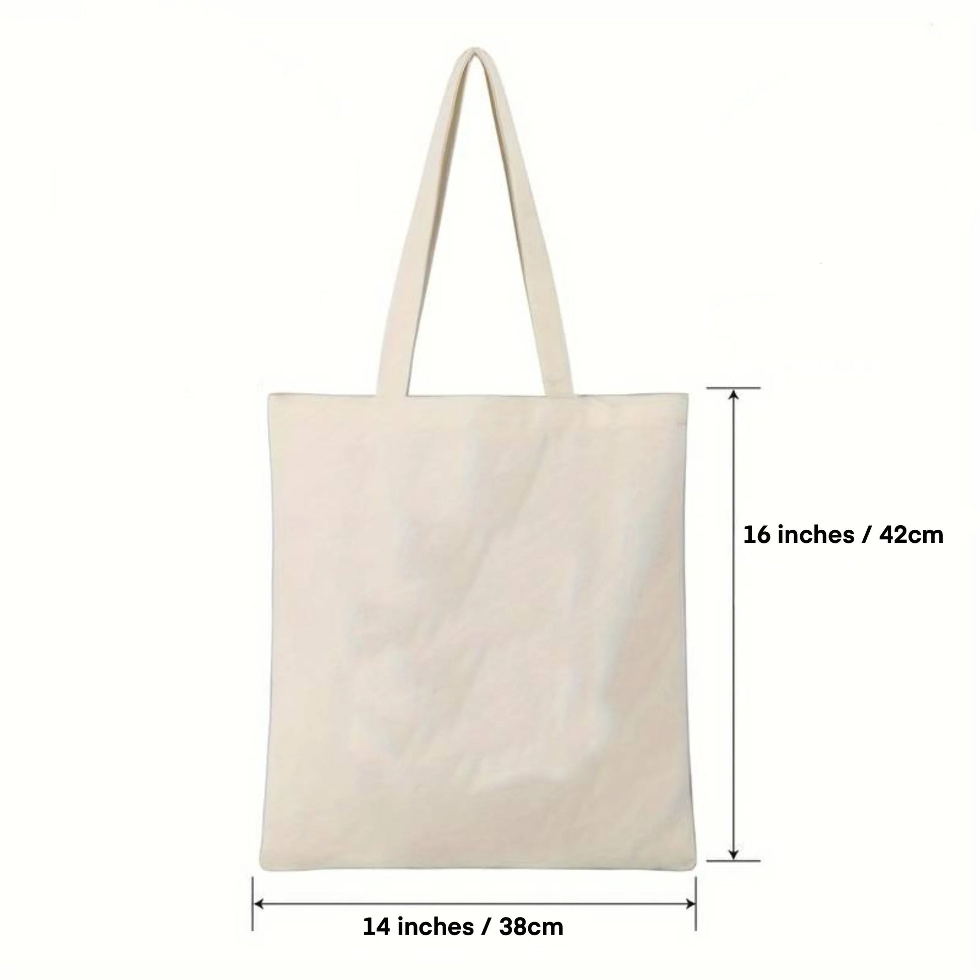 14 x 16 inch natural cotton canvas tote bag