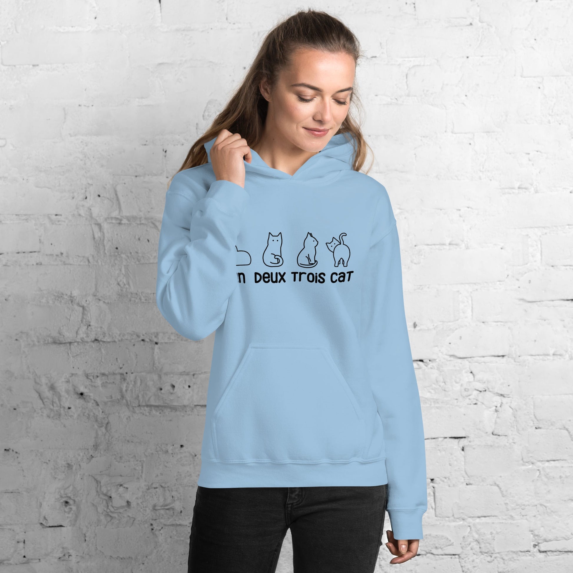 Un deux trois cat hoodie | funny quotes for cat lover | gift for cat mum / cat dad