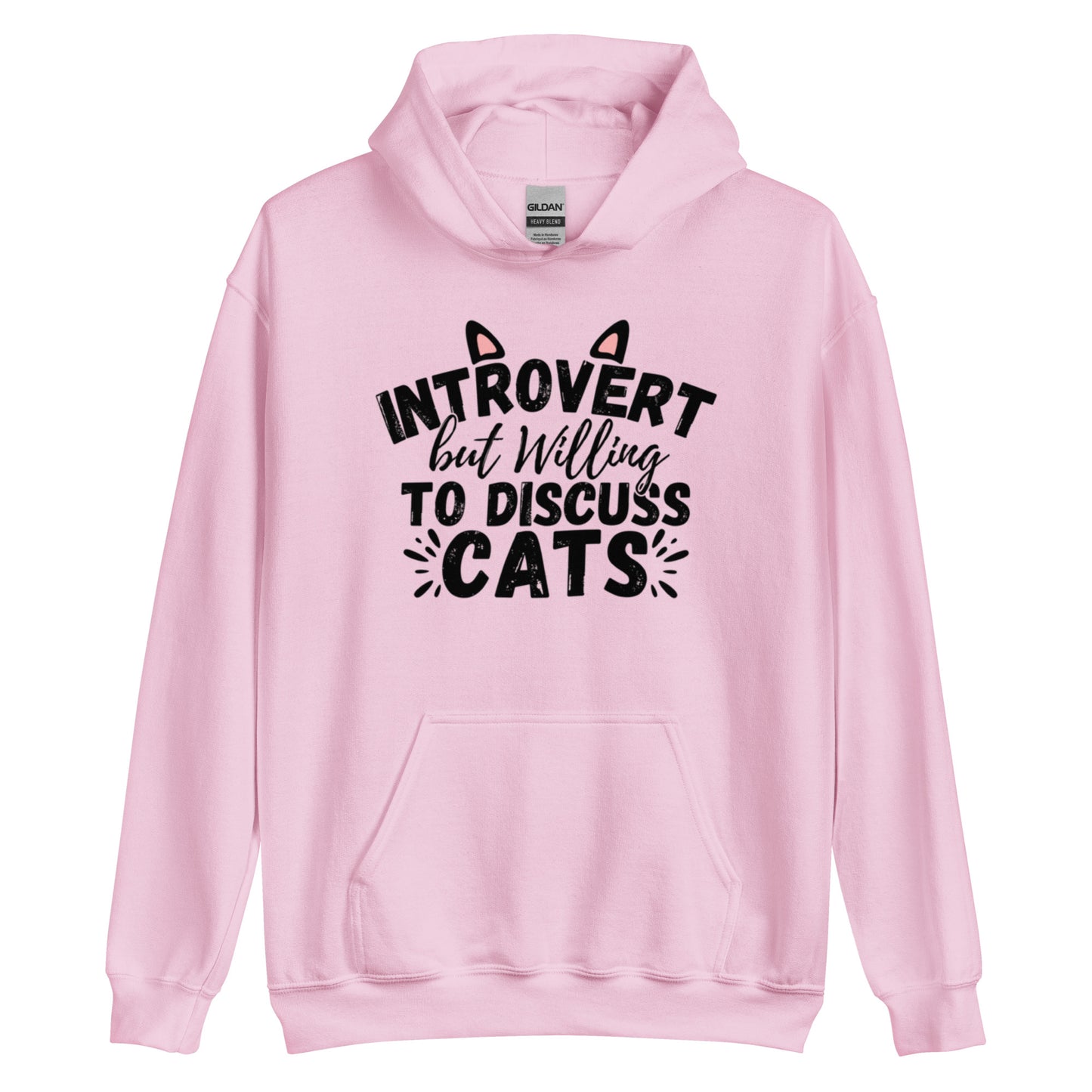 Introvert but willing to discuss cats Hoodie | Eco friendly sustainable clothing - Jessie's Art Shop