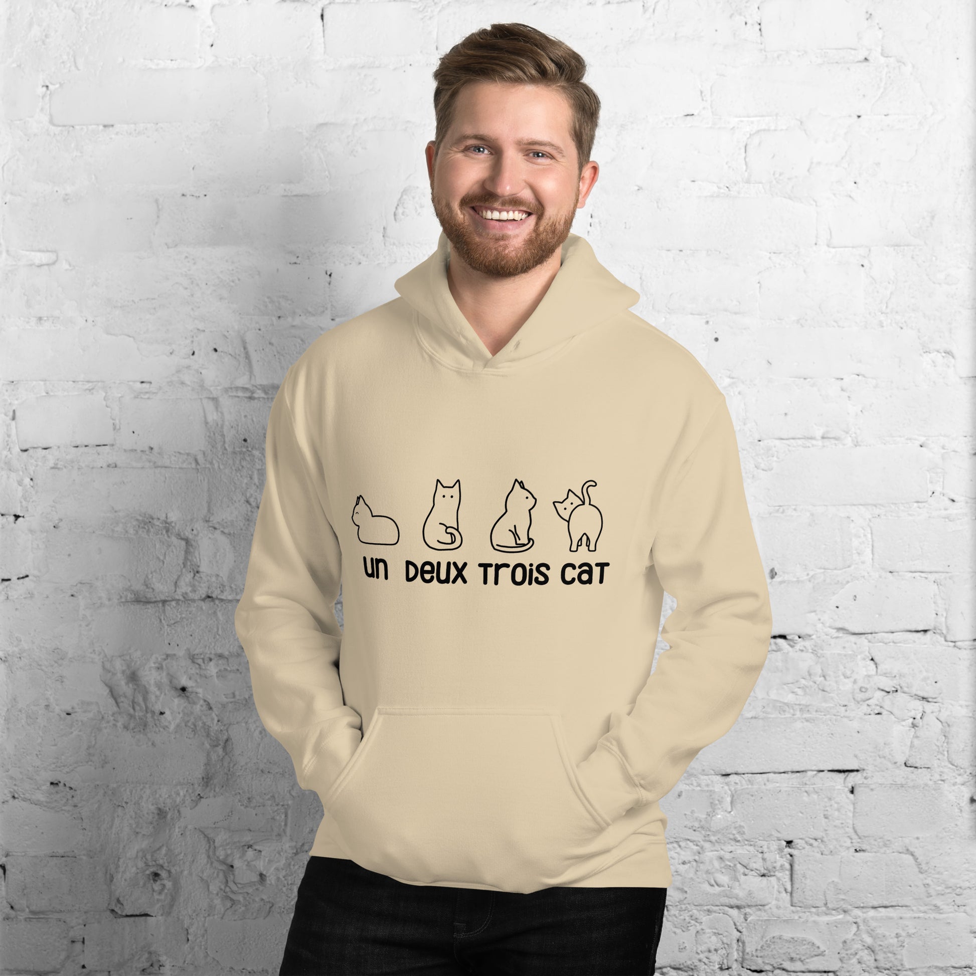 Un deux trois cat hoodie | funny quotes for cat lover | gift for cat mum / cat dad