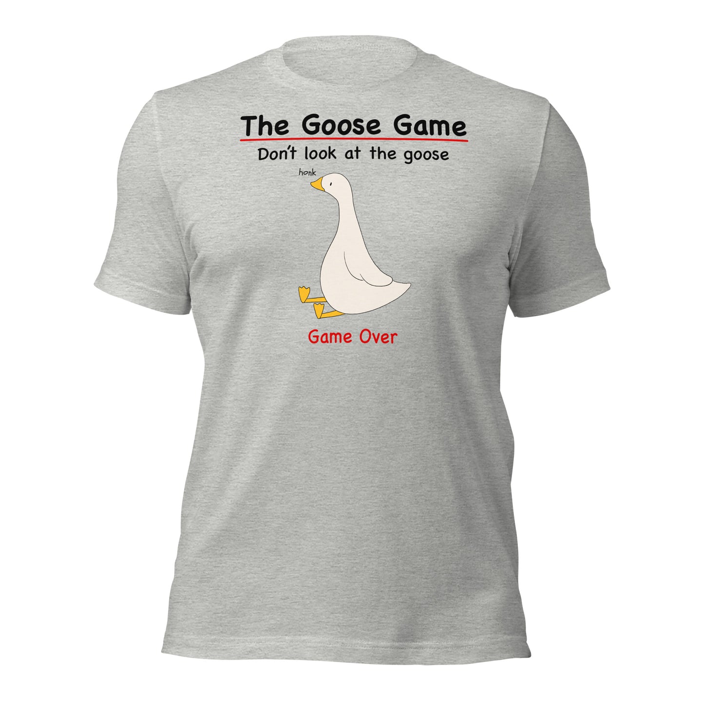 Funny goose T-shirt | Goose game don't look at the goose | Premium Cotton Tee - Jessie's Art Shop