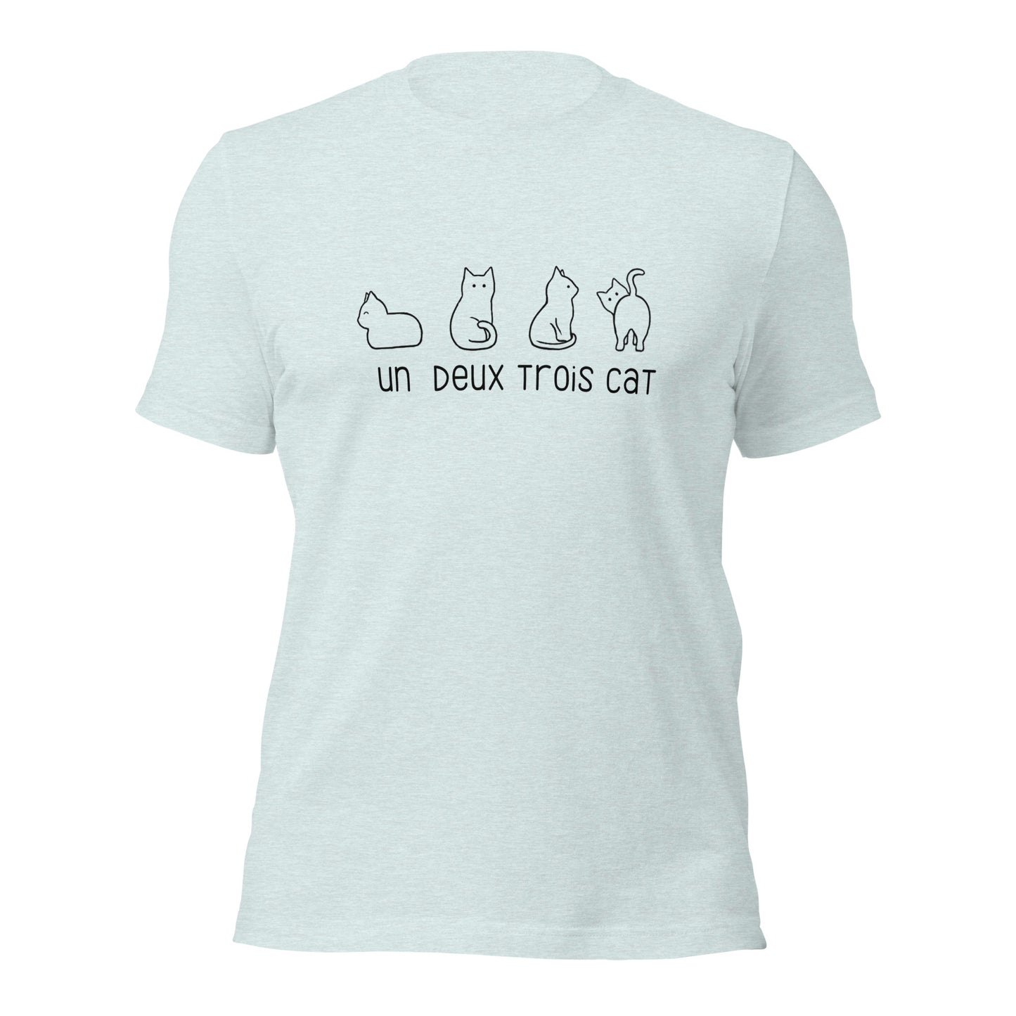 Funny Cat T-shirt | Un Deux Trois Cat | Premium Cotton Tee - Jessie's Art Shop