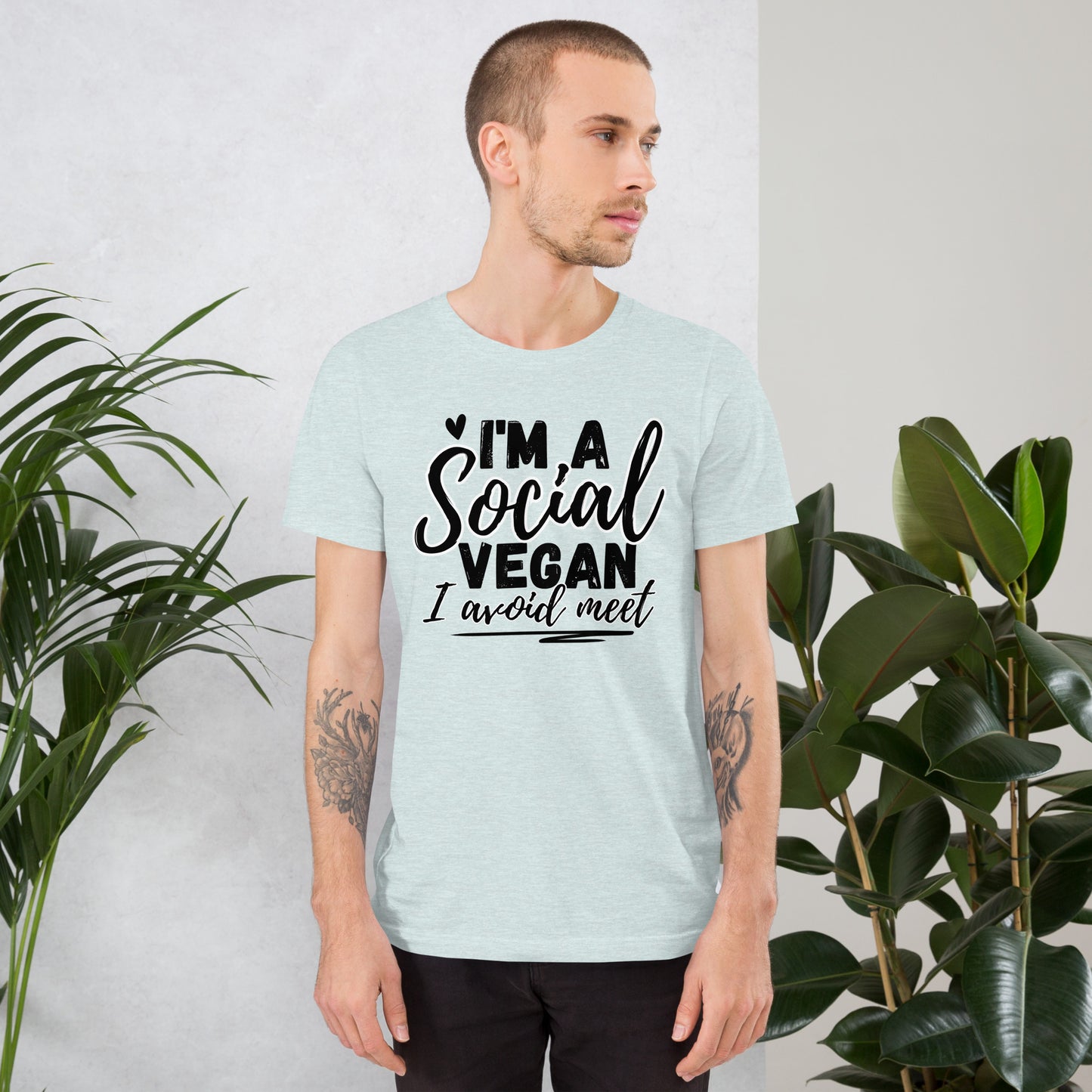 Funny Introvert Social Vegan T-shirt | I avoid meet | Premium tee - Jessie's Art Shop