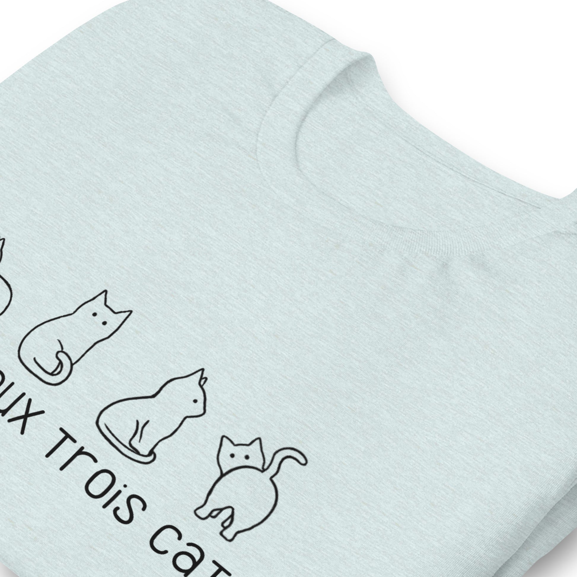 Funny Cat T-shirt | Un Deux Trois Cat | Premium Cotton Tee - Jessie's Art Shop