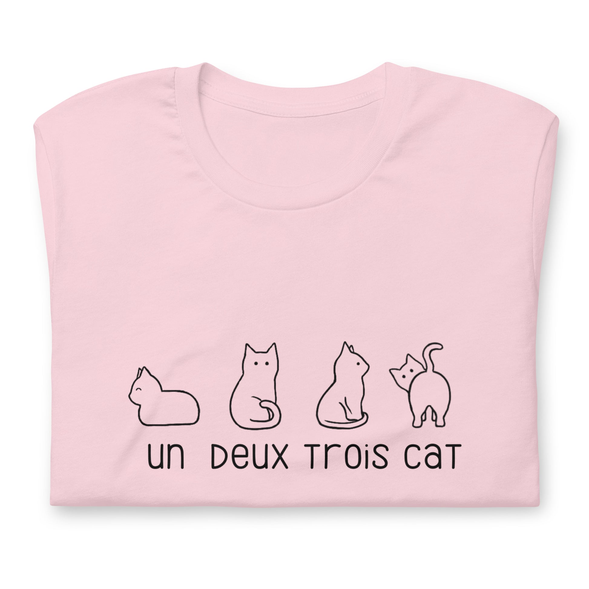 Funny Cat T-shirt | Un Deux Trois Cat | Premium Cotton Tee - Jessie's Art Shop