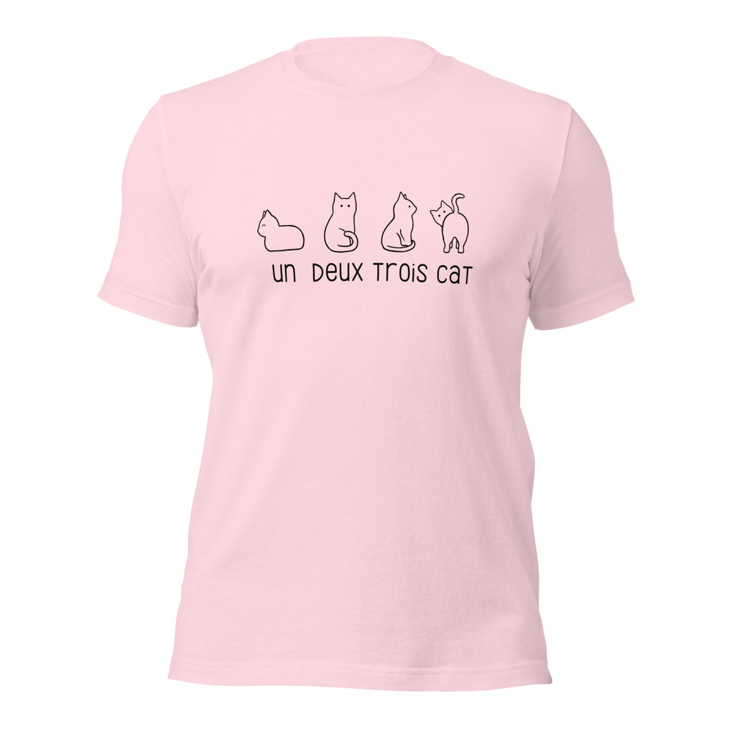 Funny Cat T-shirt | Un Deux Trois Cat | Premium Cotton Tee - Jessie's Art Shop