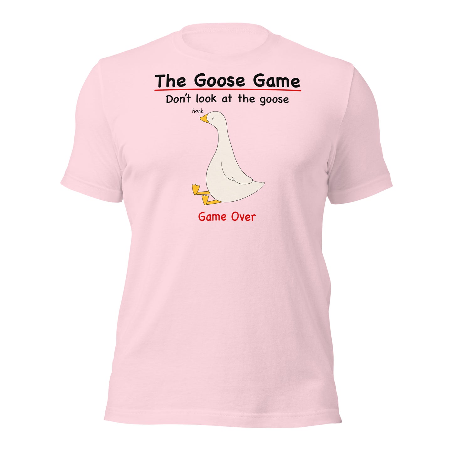 Funny goose T-shirt | Goose game don't look at the goose | Premium Cotton Tee - Jessie's Art Shop