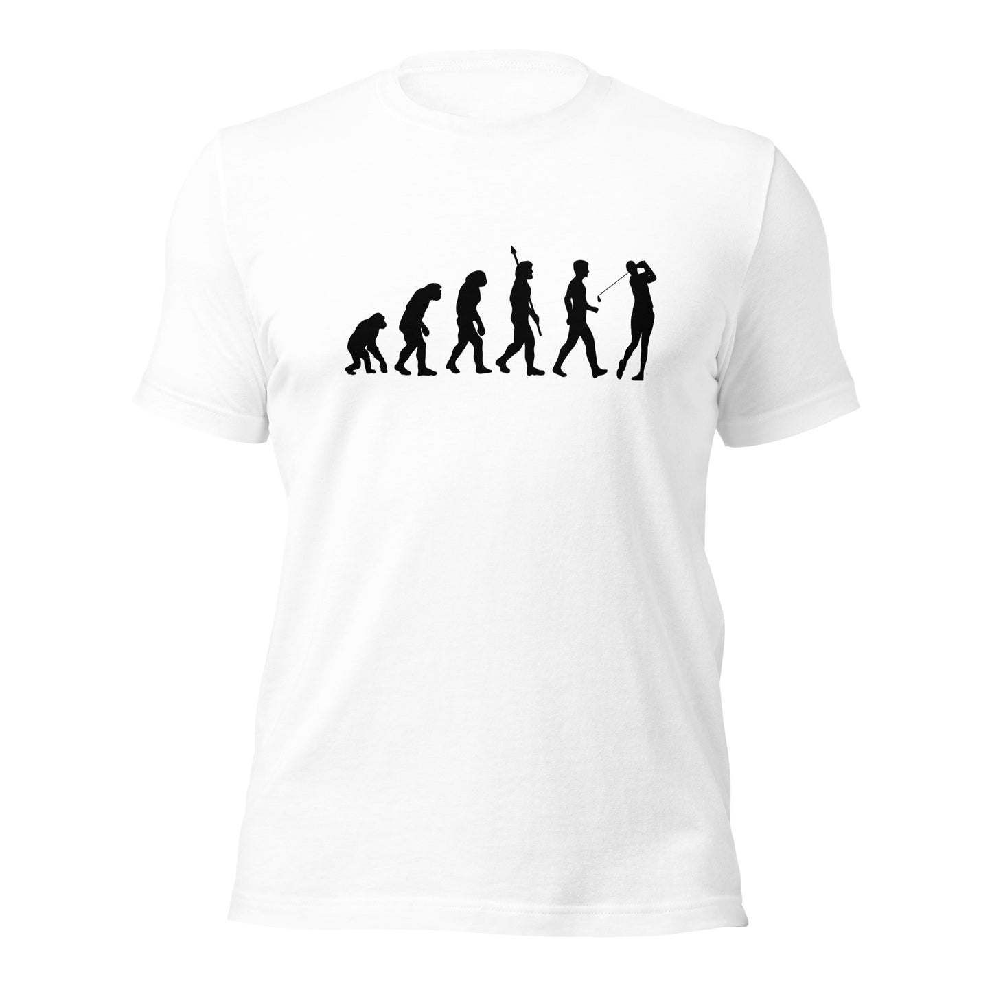 Evolution of humans golfer T-shirt | premium quality eco-friendly golf tee