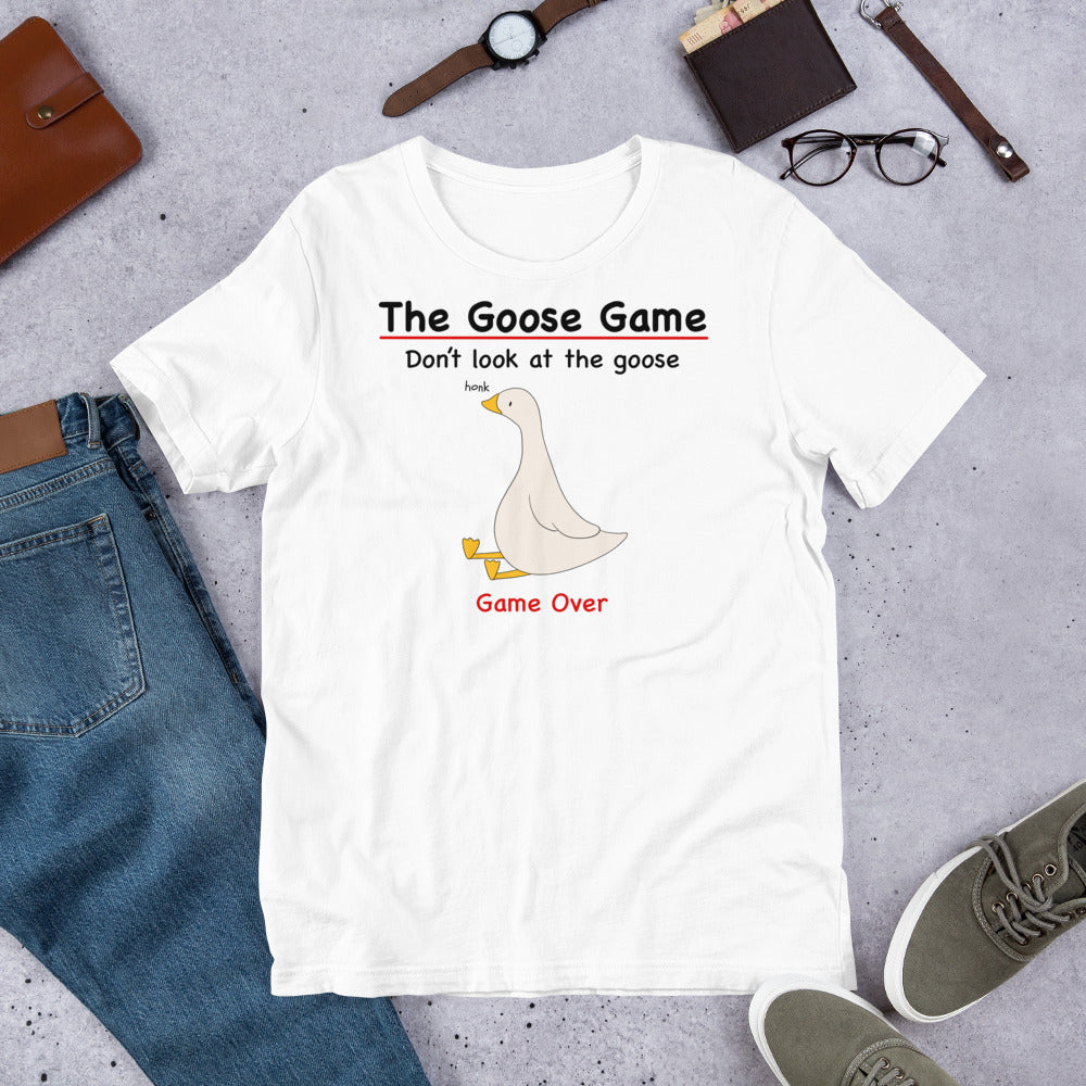 Funny goose T-shirt | Goose game don't look at the goose |  Premium Cotton Tee