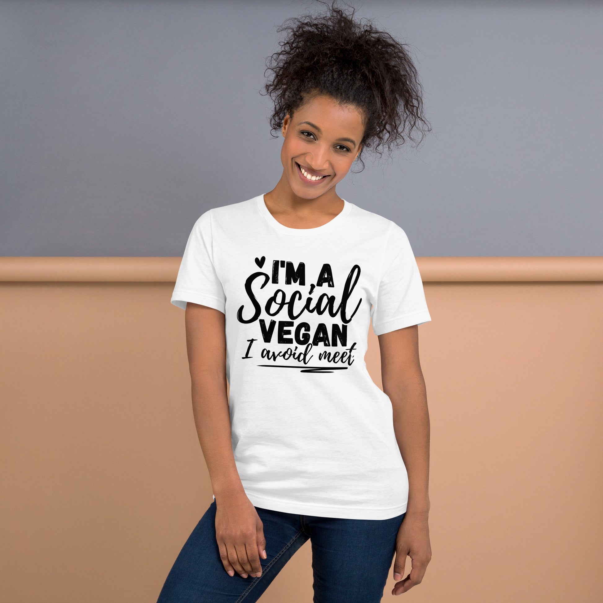 Funny Introvert Social Vegan T-shirt | I avoid meet | Premium tee - Jessie's Art Shop