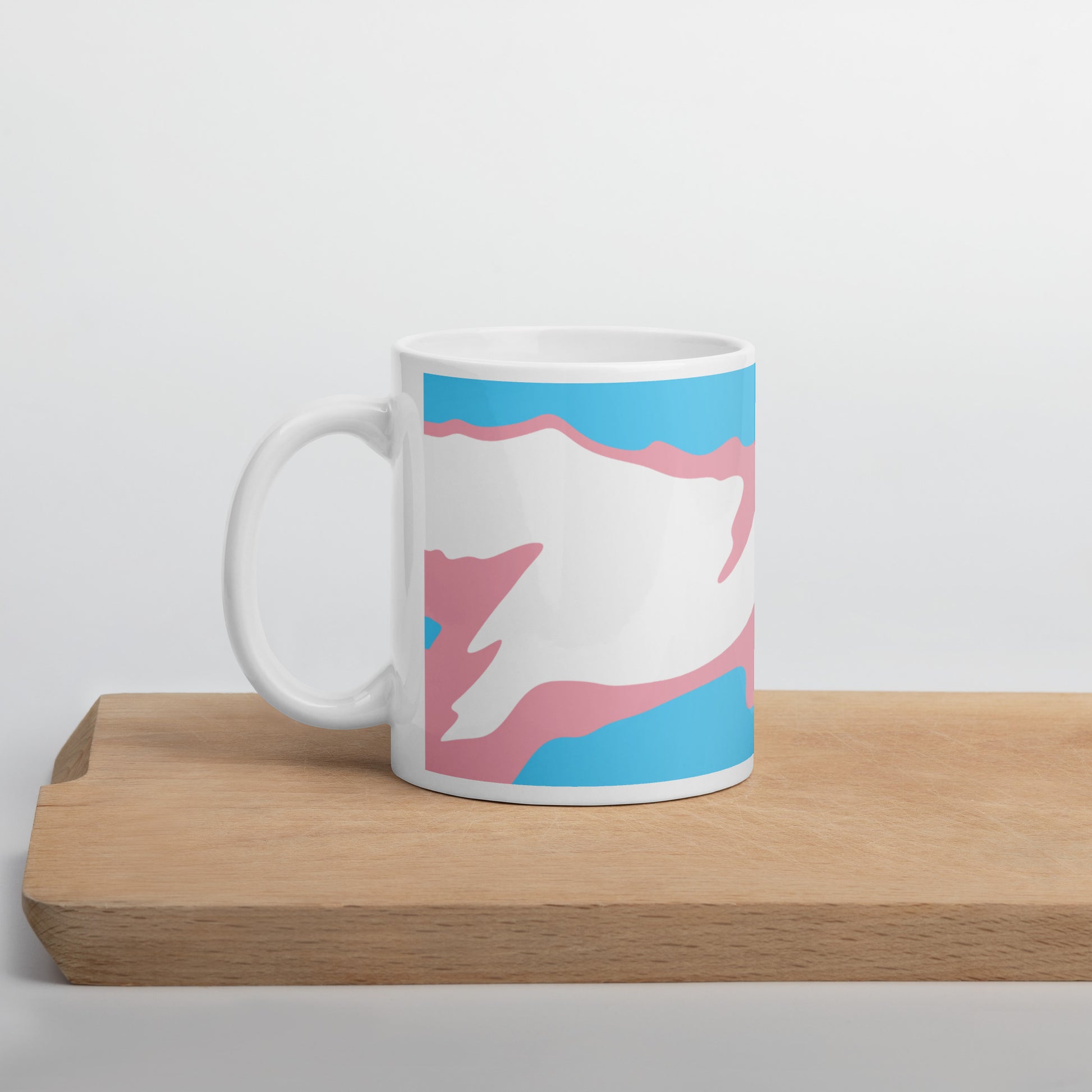 Trans Flag Wavy Design Mug | Eco Friendly Cup - Jessie's Art Shop