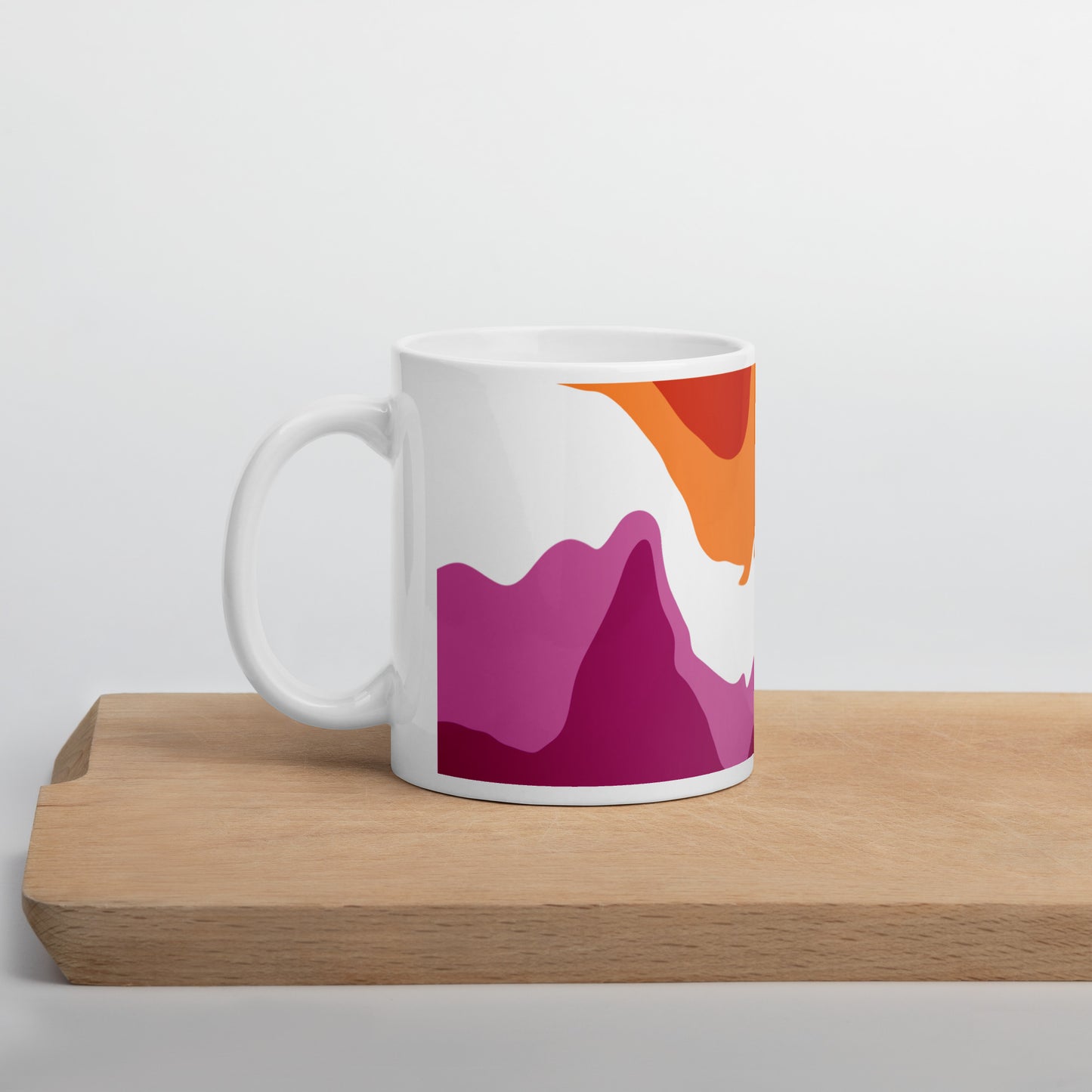 Lesbian Flag Wavy Design Mug | LGBTQ+ Eco Friendly Cup - Jessie's Art Shop