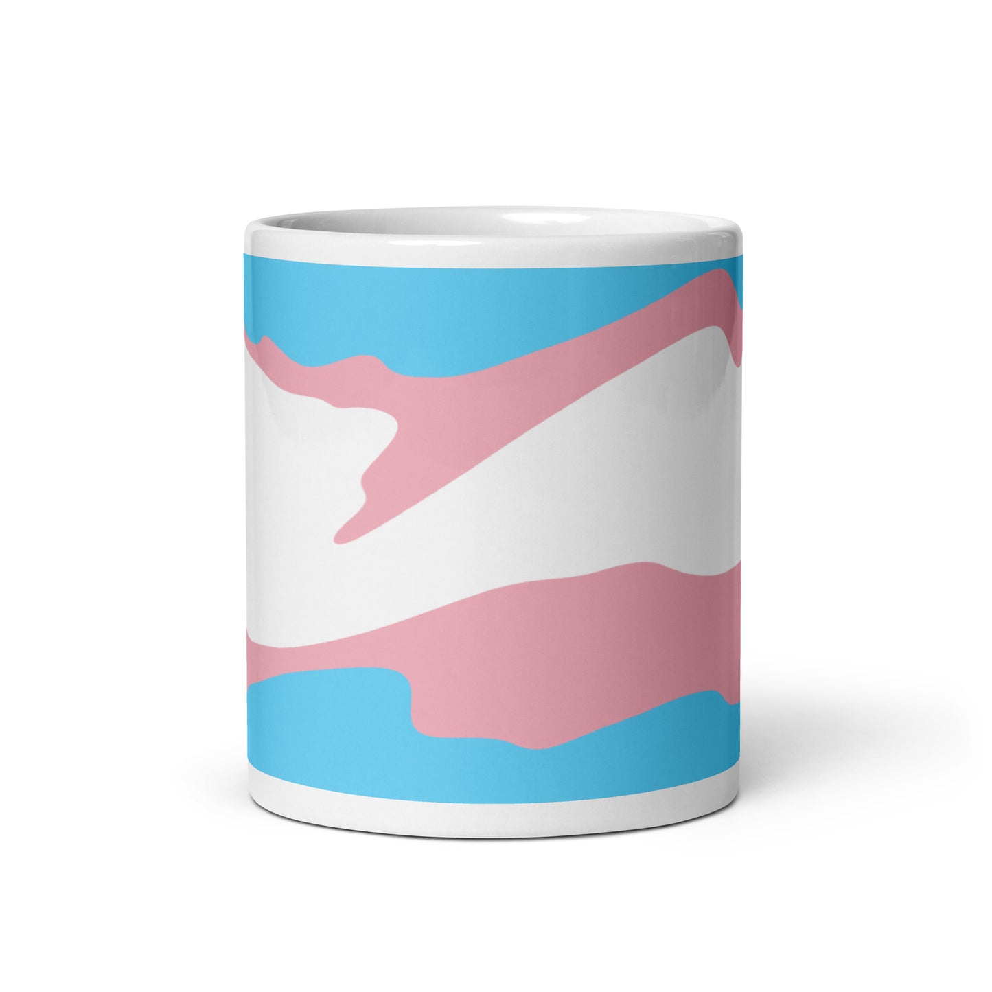 Trans Flag Wavy Design Mug | Eco Friendly Cup - Jessie's Art Shop