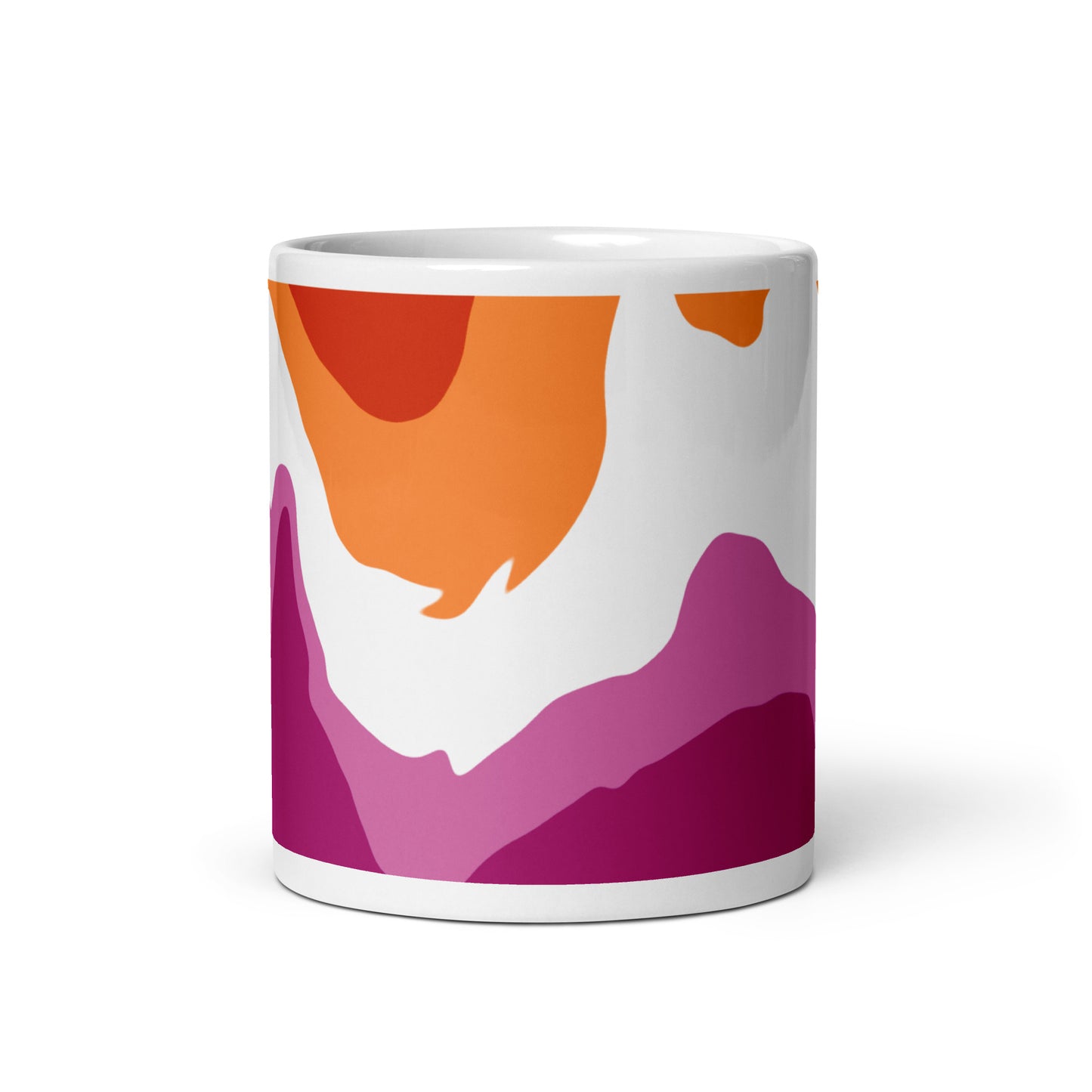 Lesbian Flag Wavy Design Mug | LGBTQ+ Eco Friendly Cup - Jessie's Art Shop