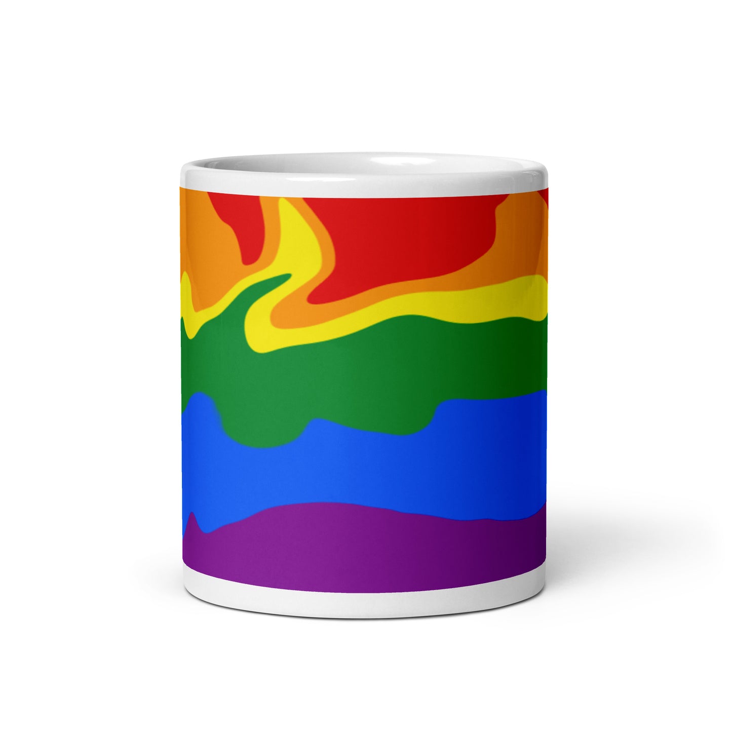 Gay Flag Wavy Design Mug | LGBTQ+ MLM Eco Friendly Cup - Jessie's Art Shop