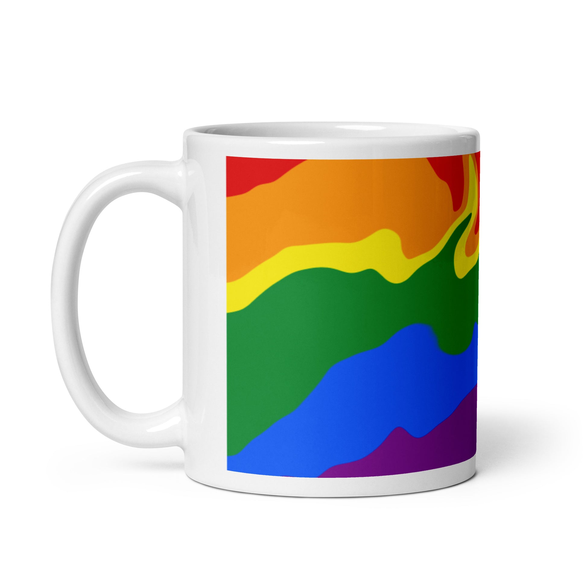 Gay Flag Wavy Design Mug | LGBTQ+ MLM Eco Friendly Cup - Jessie's Art Shop