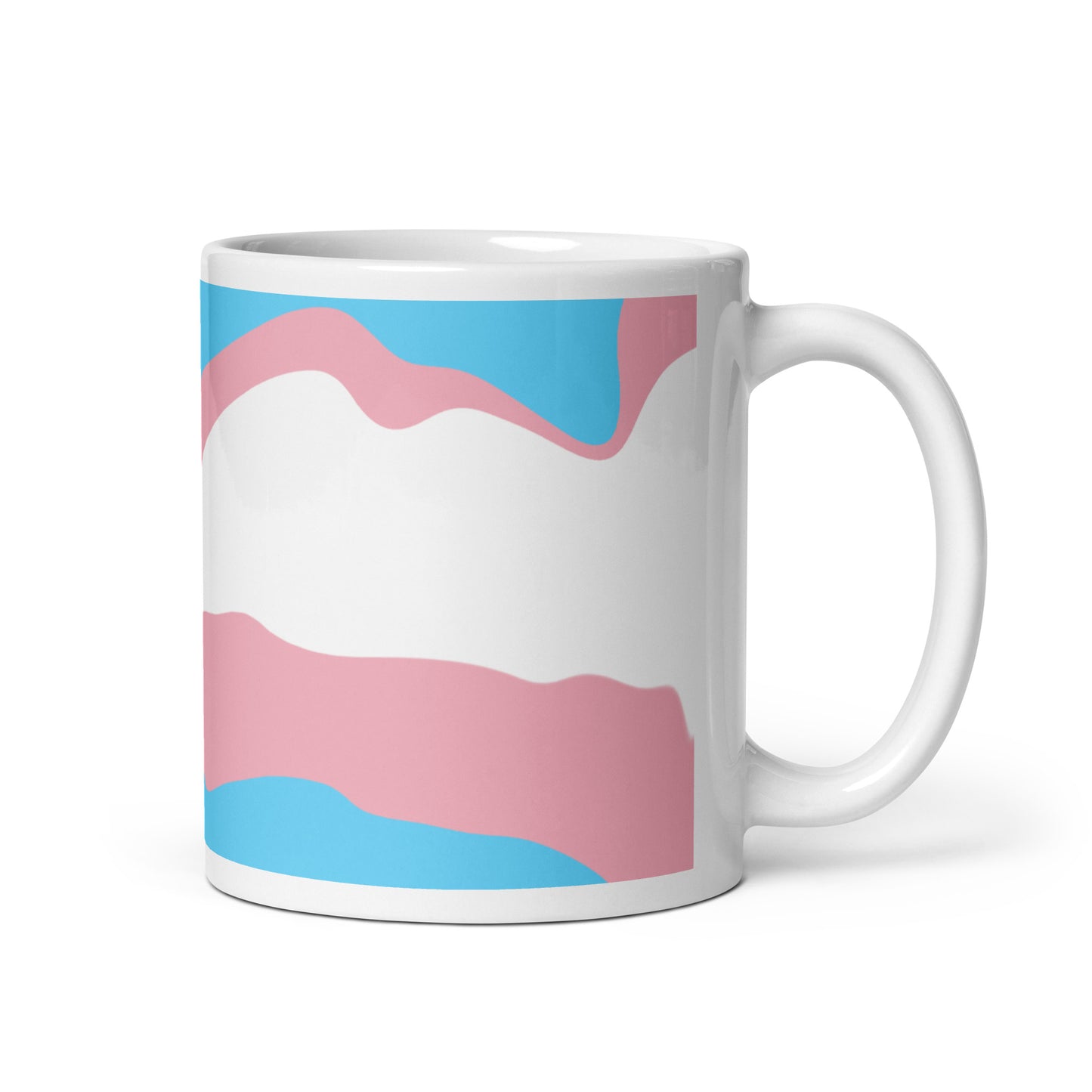 Trans Flag Wavy Design Mug | Eco Friendly Cup - Jessie's Art Shop