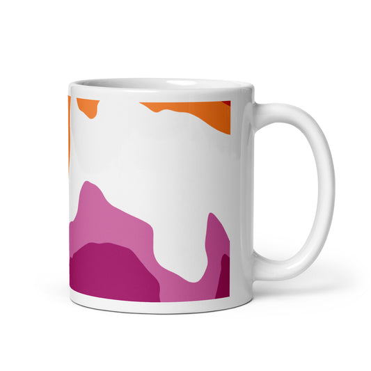 Lesbian Flag Wavy Design Mug | LGBTQ+ Eco Friendly Cup - Jessie's Art Shop