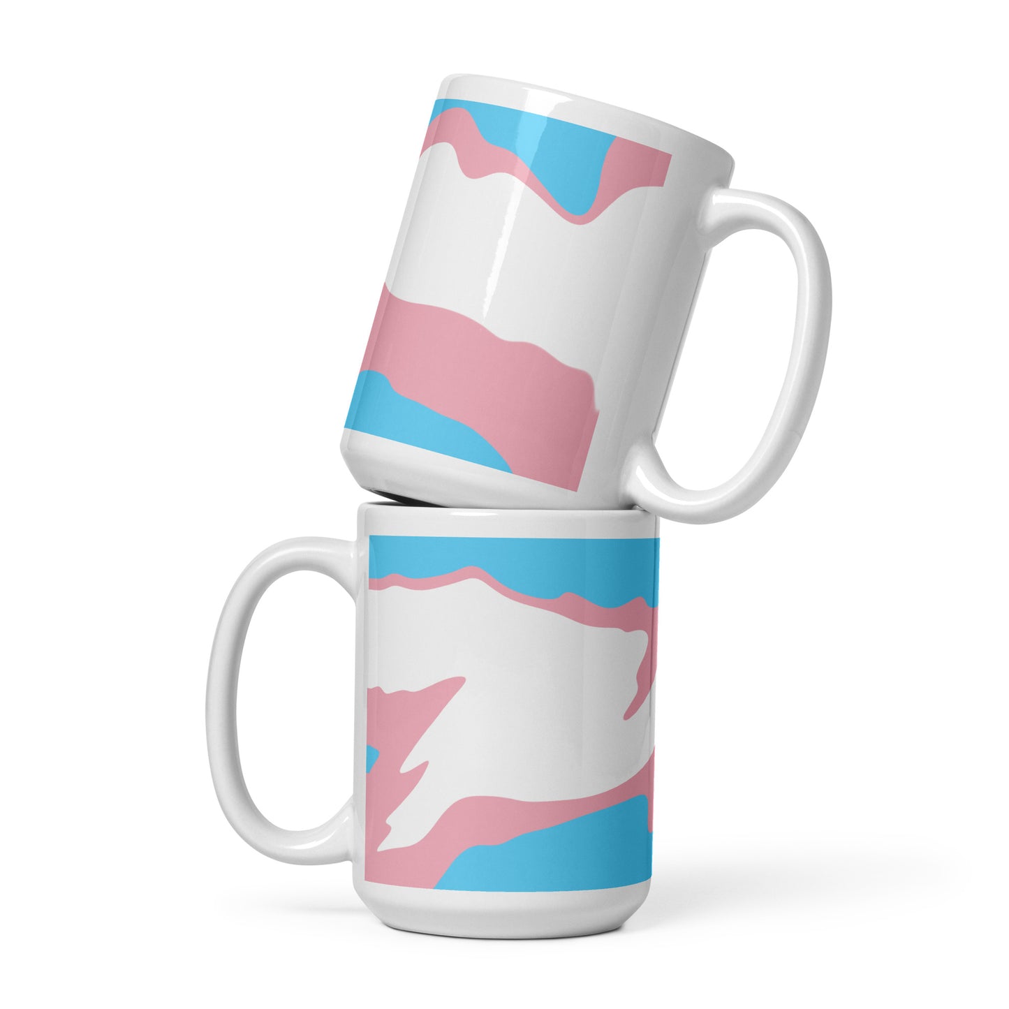 Trans Flag Wavy Design Mug | Eco Friendly Cup - Jessie's Art Shop