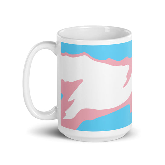 Trans Flag Wavy Design Mug | Eco Friendly Cup - Jessie's Art Shop