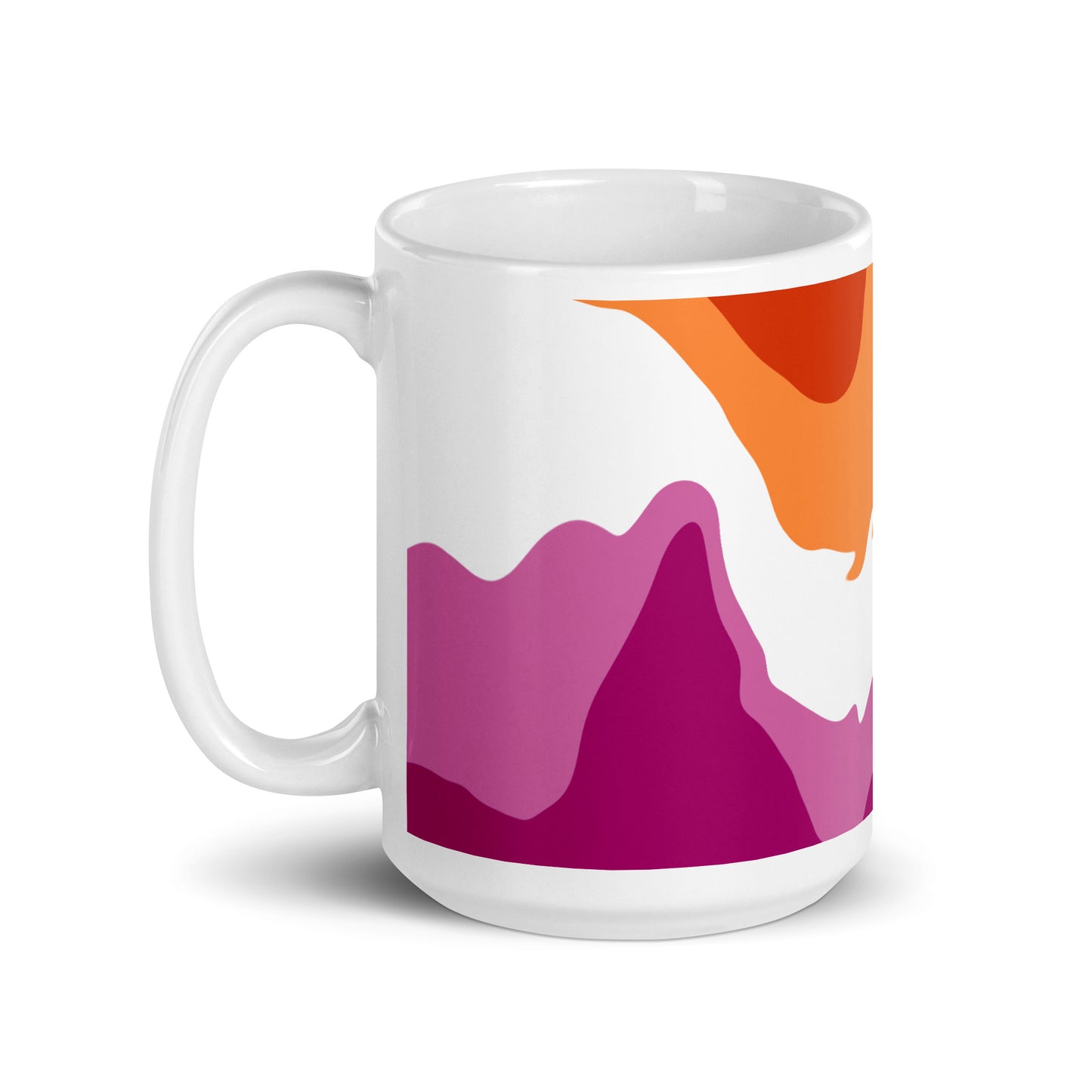 Lesbian Flag Wavy Design Mug | LGBTQ+ Eco Friendly Cup - Jessie's Art Shop