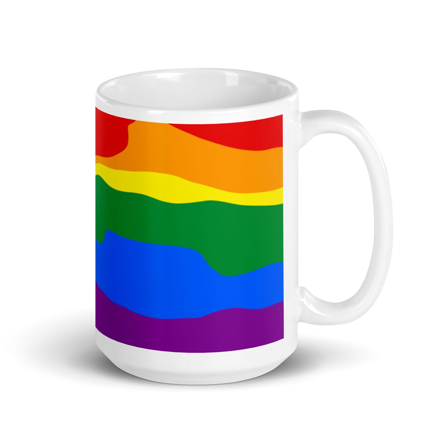 Gay Flag Wavy Design Mug | LGBTQ+ MLM Eco Friendly Cup - Jessie's Art Shop